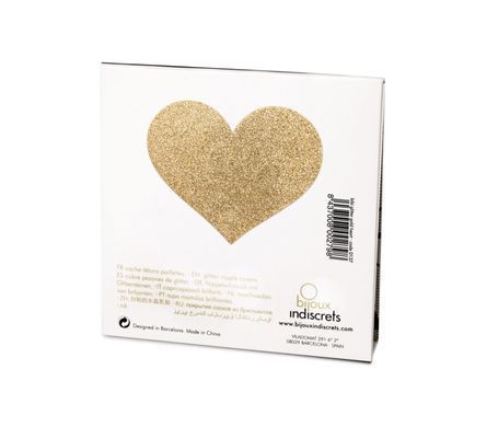 Пэстис - стикини Bijoux Indiscrets - Flash Heart Gold, наклеки на соски SO2338 фото Купить   Bijoux Indiscrets  443 грн