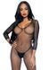 Бодистокинг Leg Avenue V Front Bodystocking One size Black, мелкая сетка, доступ SO8613 фото 1