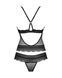 Полупрозрачный набор с украшениями Obsessive Ivannes top & thong S/M, черный, топ и танга SO7283 фото 6