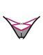 Трусики-стринги Obsessive Novenes crotchless thong, XS/S, сетка, стрепы, украшение со стразами SX0622 фото 3