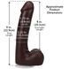 Doc Johnson The Realistic Cock ULTRASKYN 9 дюймів Chocolate з розмірами