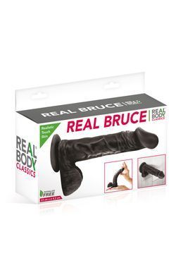 Фаллоимитатор на присоске Real Body - Real Bruce Black, TPE, диаметр 4,2см SO4028 фото Купить   Real Body (Франція) 1 130 грн