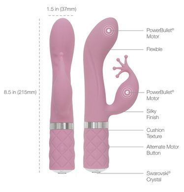 Розкішний вібратор-кролик Pillow Talk - Kinky Pink з кристалом Сваровські, потужний SO2715 фото Купити Розкішний вібратор-кролик Pillow Talk - Kinky Pink з кристалом Сваровські, потужний  Pillow Talk (Канада) 3 150 грн