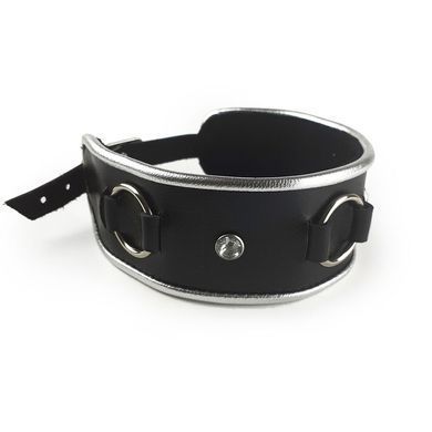 Ошейник из натуральной кожи со стразами и кольцом Art of Sex - Collar Ring SO5179 фото Купить   Art of Sex  3 621 грн