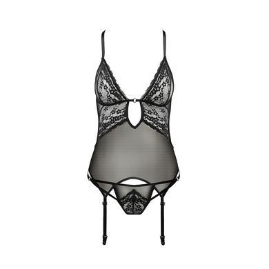 Корсет з декольте Passion ERZA CORSET L/XL, black, пажі, трусики, напівпрозорий PS26007 фото Купити Корсет з декольте Passion ERZA CORSET L/XL, black, пажі, трусики, напівпрозорий  Passion (Польща) 1 690 грн