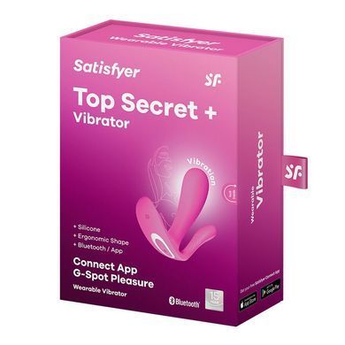 Смарт-вібратор у трусики Satisfyer Top Secret Pink вагінально-кліторальний, 2 мотори SO7790 фото Купити Смарт-вібратор у трусики Satisfyer Top Secret Pink вагінально-кліторальний, 2 мотори  Satisfyer  2 229 грн