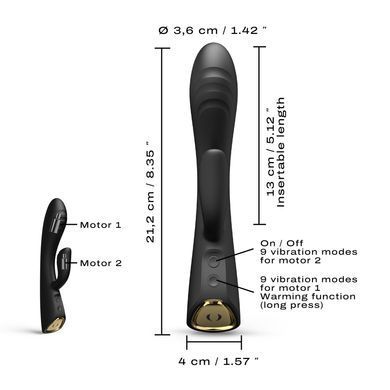 Вібратор-кролик з підігрівом Dorcel FLEXI RABBIT BLACK, гнучкий стовбур SO6816 фото Купити Вібратор-кролик з підігрівом Dorcel FLEXI RABBIT BLACK, гнучкий стовбур  Dorcel (Франція) 4 028 грн