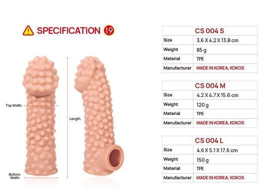 Насадка на член Kokos Cock Sleeve CS 004 M SX1457 фото Купити Насадка на член Kokos Cock Sleeve CS 004 M  Kokos (Південна Корея) 618 грн