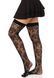 Панчохи Leg Avenue Wild rose net thigh highs, One Size, чорні, широка резинка, малюнок-троянди SX1042 фото 3