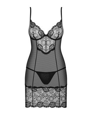 Сорочка Obsessive Alluria chemise & thong S/M SX1122 фото Купити Сорочка Obsessive Alluria chemise & thong S/M  Obsessive (Польща) 1 625 грн