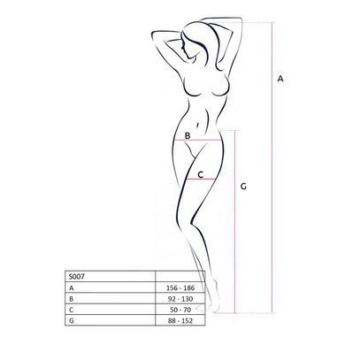 Эротические колготки-бодистокинги Passion S023 One Size, Red, имитация чулок с ромбами и пояском PSS023R фото Купить   Passion (Польща) 720 грн