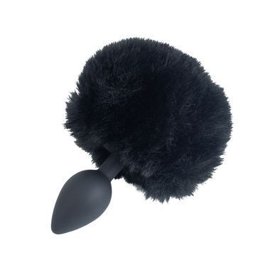 Анальная пробка с хвостом Punishment - Bunny Tail Silicone Anal Plug - Black SX2235 фото Купить   Punishment (Канада) 664 грн