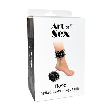 Поножі з шипами з натуральної шкіри Art of Sex, колір чорний SO7367 фото Купити Поножі з шипами з натуральної шкіри Art of Sex, колір чорний  Art of Sex  2 420 грн