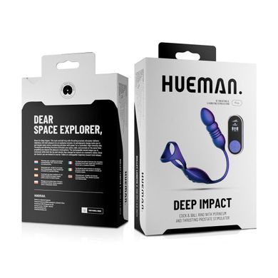 Анальний стимулятор з ерекційним кільцем Hueman Deep Impact, пульсація, масаж промежини SX3915 фото Купити Анальний стимулятор з ерекційним кільцем Hueman Deep Impact, пульсація, масаж промежини  Hueman (Нідерланди) 4 269 грн
