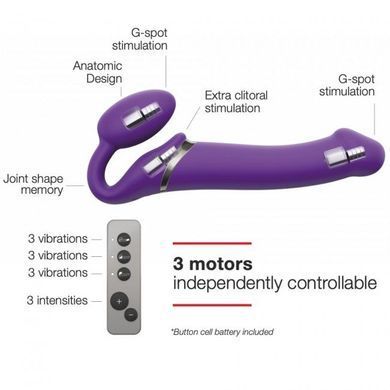Безремінний страпон з вібрацією Strap-On-Me Vibrating Violet M, діаметр 3,8 см, пульт ДК, регульований SO3825 фото Купити Безремінний страпон з вібрацією Strap-On-Me Vibrating Violet M, діаметр 3,8 см, пульт ДК, регульований  Strap-On-Me (Франція) 5 488 грн