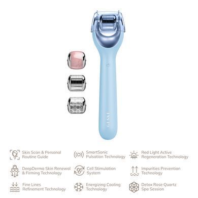 Електронний ролер для обличчя з мікроголками GESKE MicroNeedle Face Roller 9в1 aquamarine HB0193 фото Купити Електронний ролер для обличчя з мікроголками GESKE MicroNeedle Face Roller 9в1 aquamarine  GESKE 1 699 грн