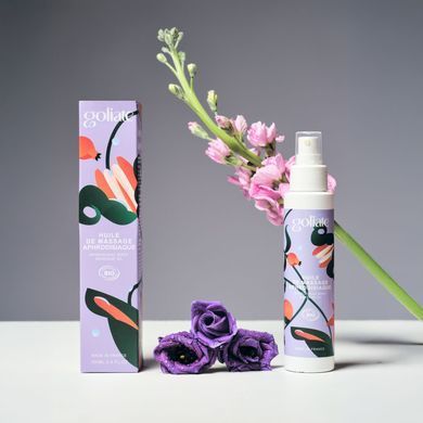 Масажна олія Goliate Huile De Massage Aphrodisiaque 100 мл, органічна, зігрівальний ефект SX3016 фото Купити Масажна олія Goliate Huile De Massage Aphrodisiaque 100 мл, органічна, зігрівальний ефект  Goliate (Франція) 1 339 грн