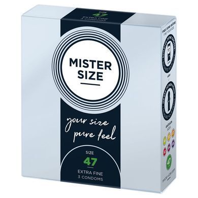 Презервативы Mister Size - pure feel - 47 (3 condoms), толщина 0,05 мм SO8032 фото Купить   Mister Size (Німеччина) 119 грн