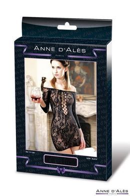 Платье-сетка с декольте Anne De Ales FETISH DINNER Black XL, спущенное плечо SO1936 фото Купить   Anne De Ales  841 грн