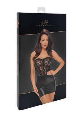 Платье Noir Handmade F300 Solace, S, кружево, корсетный верх, шнуровка сзади, юбка мини под латекс SX0237 фото Купить   Noir Handmade (Польща) 2 762 грн