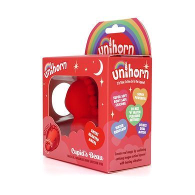 Вибратор-единорожка Unihorn - Cupid's Beau, массирующий язычок-сердечко SX2860 фото Купить   Unihorn (Великобританія) 2 217 грн