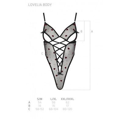 Эротическое боди с рисунком Passion LOVELIA BODY XXL/XXXL, black SO4755 фото Купить   Passion (Польща) 2 291 грн