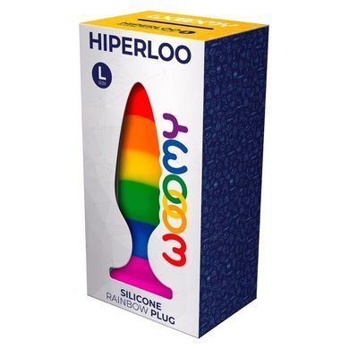 Силіконова анальна пробка Wooomy Hiperloo Silicone Rainbow Plug L, діаметр 3,9 см, довжина 13,1 см SO7434 фото Купити Силіконова анальна пробка Wooomy Hiperloo Silicone Rainbow Plug L, діаметр 3,9 см, довжина 13,1 см  Wooomy (Іспанія) 2 134 грн