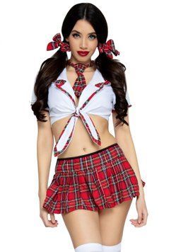Костюм школярки Leg Avenue Miss Prep School M/L, топ, спідниця, краватка, бантики SO7924 фото Купити Костюм школярки Leg Avenue Miss Prep School M/L, топ, спідниця, краватка, бантики  Leg Avenue (США) 2 475 грн