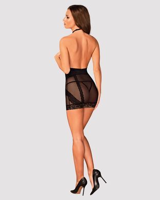 Напівпрозора сорочка з відкритими грудьми Obsessive Lacrisia chemise XS/S, чорна, з чокером SO7286 фото Купити Напівпрозорий набір з прикрасами Obsessive Ivannes top & thong S/M, чорний, топ та танга  Obsessive (Польща) 1 274 грн