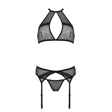 Комплект білизни Passion SATARA SET L/XL black, топ, пояс для панчіх, стрінги SO8481 фото Купити Комплект білизни Passion SATARA SET L/XL black, топ, пояс для панчіх, стрінги  Passion (Польща) 1 690 грн