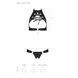 Комплект, открытый топ и трусики из эко-кожи с люверсами Passion MALWIA SET with Open Bra L/XL black SO5768 фото 5