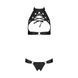 Комплект, открытый топ и трусики из эко-кожи с люверсами Passion MALWIA SET with Open Bra L/XL black SO5768 фото 3