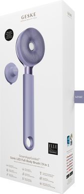 Звукова світлодіодна щітка для всього тіла GESKE Sonic LED Full-Body Brush&Intensive Exfoliator 9в1 purple HB0391 фото Купити Звукова світлодіодна щітка для всього тіла GESKE Sonic LED Full-Body Brush&Intensive Exfoliator 9в1 purple  GESKE 3 569 грн
