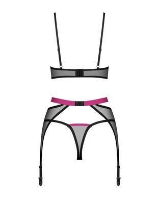 Комплект Obsessive Novenes 3-pcs set, XS/S, прозорий ліф на кісточках, стрінги, пояс SX0616 фото Купити Комплект Obsessive Novenes 3-pcs set, XS/S, прозорий ліф на кісточках, стрінги, пояс  Obsessive (Польща) 2 013 грн