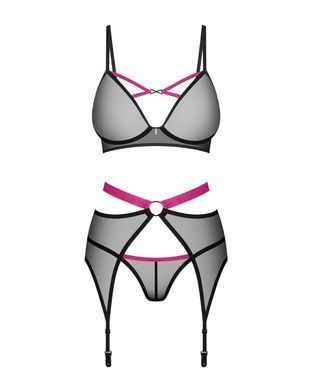 Комплект Obsessive Novenes 3-pcs set, XS/S, прозорий ліф на кісточках, стрінги, пояс SX0616 фото Купити Комплект Obsessive Novenes 3-pcs set, XS/S, прозорий ліф на кісточках, стрінги, пояс  Obsessive (Польща) 2 013 грн