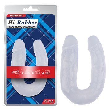 Фаллоимитатор&nbsp;двойной реалистичный Chisa&nbsp;Hi-Rubber&nbsp;14, прозрачный Chisa &mdash; фото