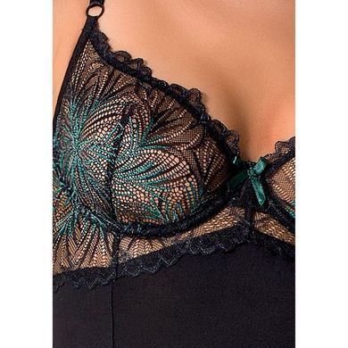 Корсет с пажами Passion Exclusive FLORIS CORSET L/XL, black, трусики PS23707 фото Купить   Passion (Польща) 2 679 грн