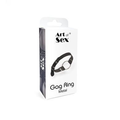 Кляп металеве кільце на ременях Art of Sex &ndash; Gag Ring Metal, чорний, натуральна шкіра SO6790 фото Купити Кляп металеве кільце на ременях Art of Sex &ndash; Gag Ring Metal, чорний, натуральна шкіра  Art of Sex  416 грн