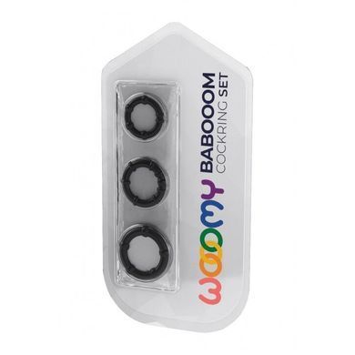 Набор эрекционных колец Wooomy Babooom cockring set, 3 размера, отлично тянутся SO7436 фото Купить   Wooomy (Іспанія) 128 грн