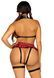 BDSM-костюм ученицы Leg Avenue Harness teddy & skirt S Black, портупея, мини-юбка, экокожа SO8567 фото 2