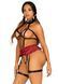 BDSM-костюм ученицы Leg Avenue Harness teddy & skirt S Black, портупея, мини-юбка, экокожа SO8567 фото 3