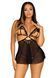 Сорочка бебі-дол з відкритими чашками Leg Avenue Lace and mesh babydoll & panty Black S, стрінги SO9163 фото 1
