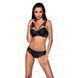 Комплект из эко-кожи с кружевом Passion LOONA SET L/XL, black, бра и трусики SO5361 фото 1