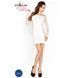 Бодистокинг Passion BS025 white, платье-сетка, спущенное плечо, длинный рукав &mdash; фото 2