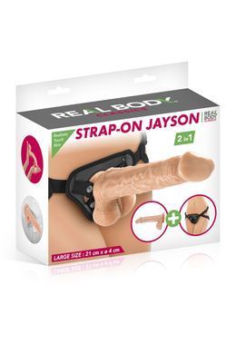 Жіночий страпон-трусики 2в1 Real Body &mdash; Jayson: довжина 21 см, діам. 4 см, трусики та фалоімітатор SO7006 фото Купити Жіночий страпон-трусики 2в1 Real Body &mdash; Jayson: довжина 21 см, діам. 4 см, трусики та фалоімітатор  Real Body  1 266 грн