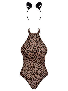 Эротический костюм леопарда Obsessive Leocatia teddy S/M, боди, обруч с ушками SO7712 фото Купить   Obsessive (Польща) 1 736 грн