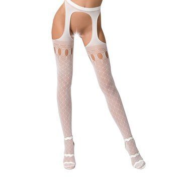 Эротические чулки-стокинги Passion S024 One Size, White, имитация чулков и пояса с гартерами Passion  &mdash; фото