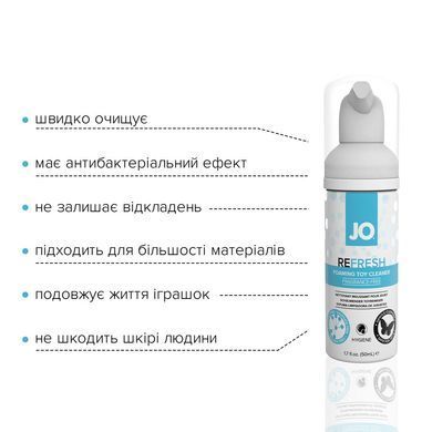М&rsquo;яка пінка для очищення іграшок JO REFRESH (50 мл), дезінфекційна, проникає глибоко SO1512 фото Купити М&rsquo;яка пінка для очищення іграшок JO REFRESH (50 мл), дезінфекційна, проникає глибоко  JO (США) 322 грн