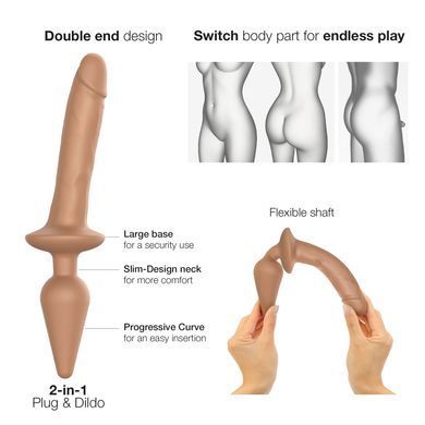 Анальна пробка з дилдо 2в1 Strap-On-Me SWITCH PLUG-IN REALISTIC DILDO Caramel S, діаметр 3,3/2,9 см SO6827 фото Купити Анальна пробка з дилдо 2в1 Strap-On-Me SWITCH PLUG-IN REALISTIC DILDO Caramel S, діаметр 3,3/2,9 см  Strap-On-Me (Франція) 2 956 грн