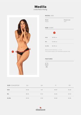 Трусики Obsessive Medilla crotchless thong XS/S SO9061 фото Купити Трусики Obsessive Medilla crotchless thong XS/S  Obsessive (Польща) 775 грн